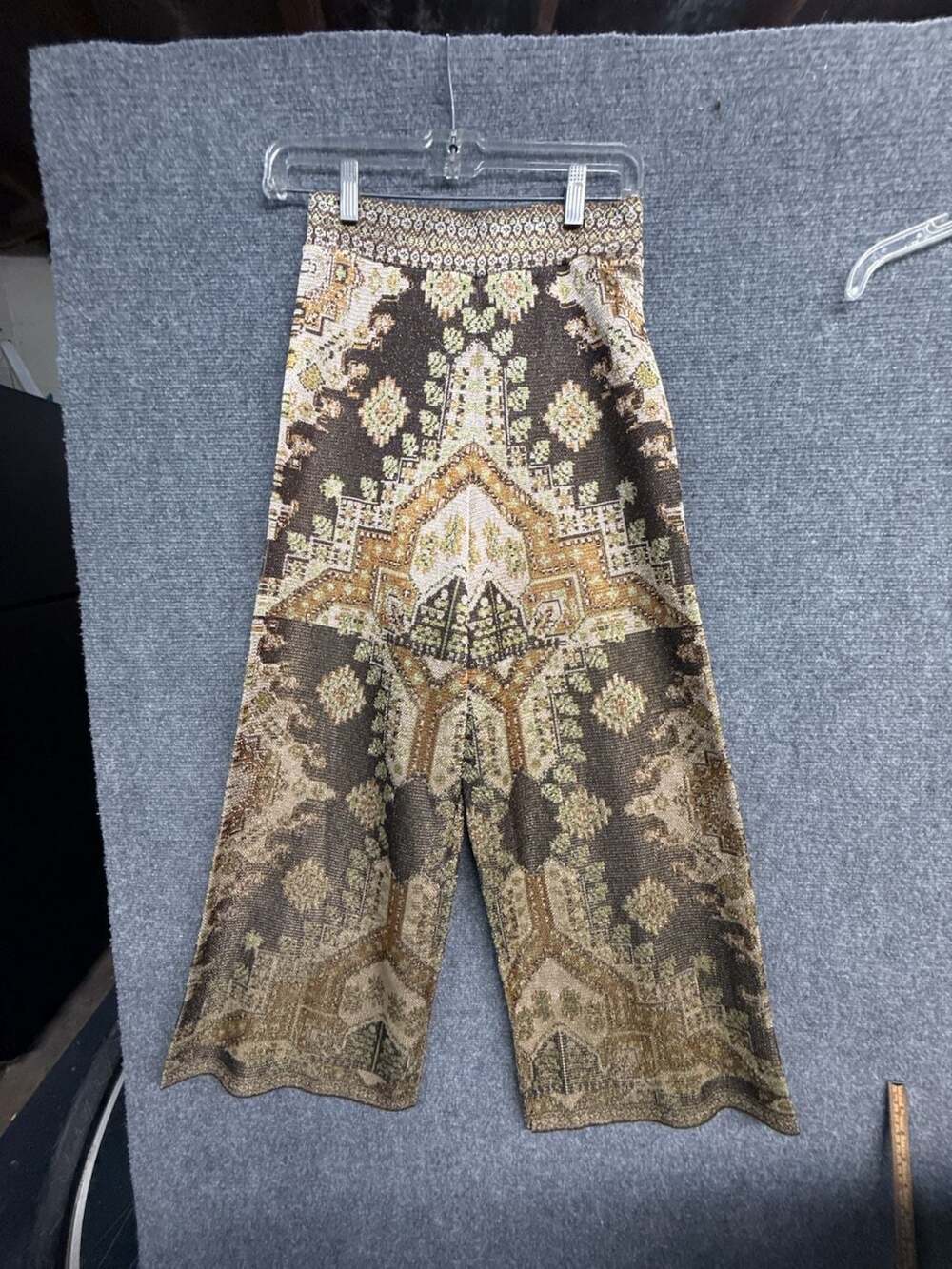 Zara Jacquard Knit Wide Leg Pants Size S